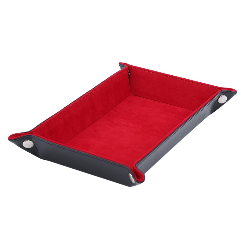 Leatherwork Desk - Rectangle Storage Tray PU Leather Velvet