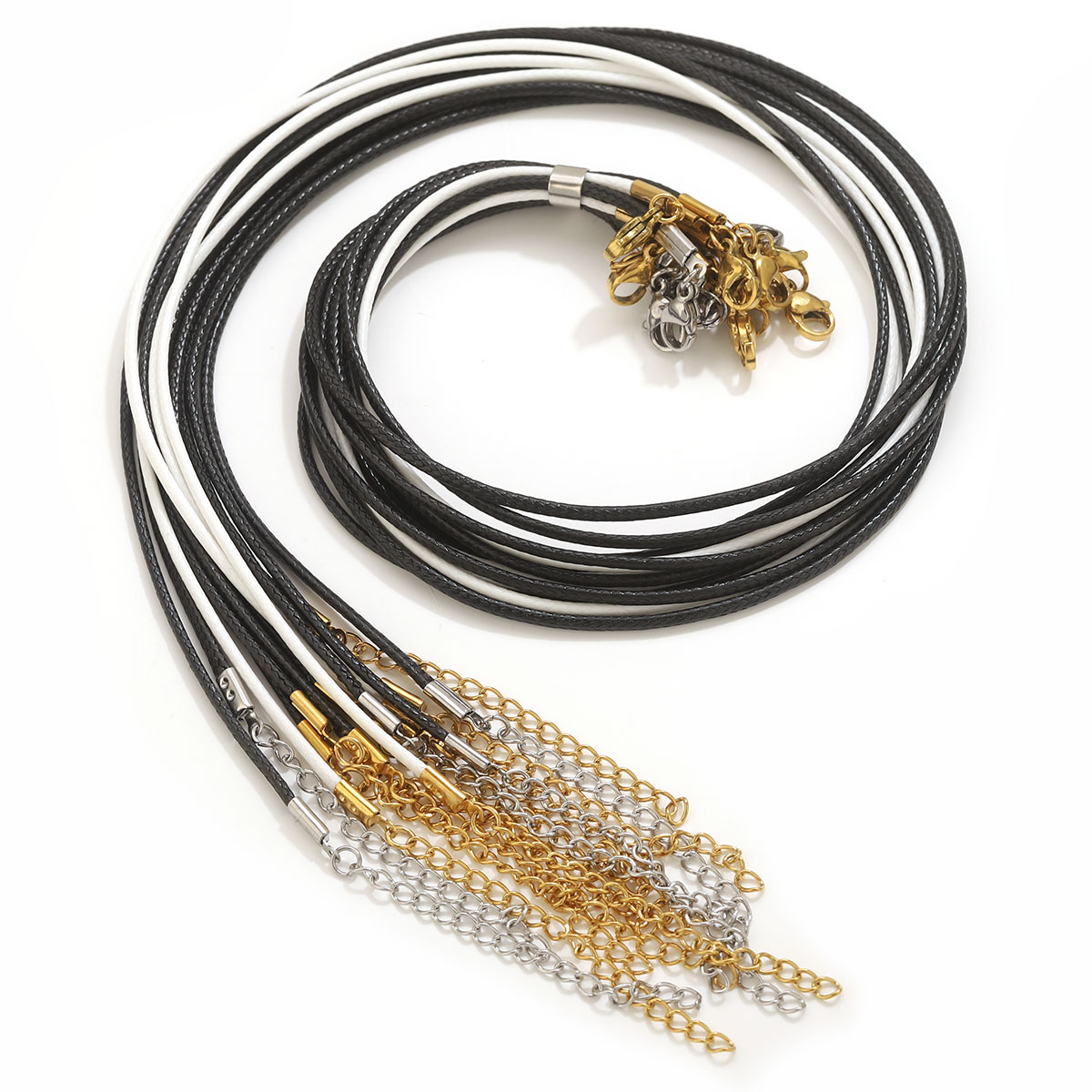 Leatherwork Diy - 5pcs Leather Cord Necklace With Stainless