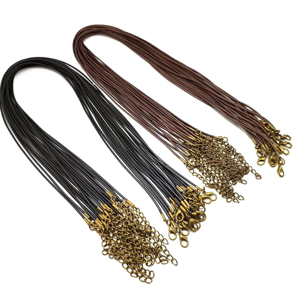 Leatherwork Diy - 20pcs 45cm Brown Waxed Necklace Cord