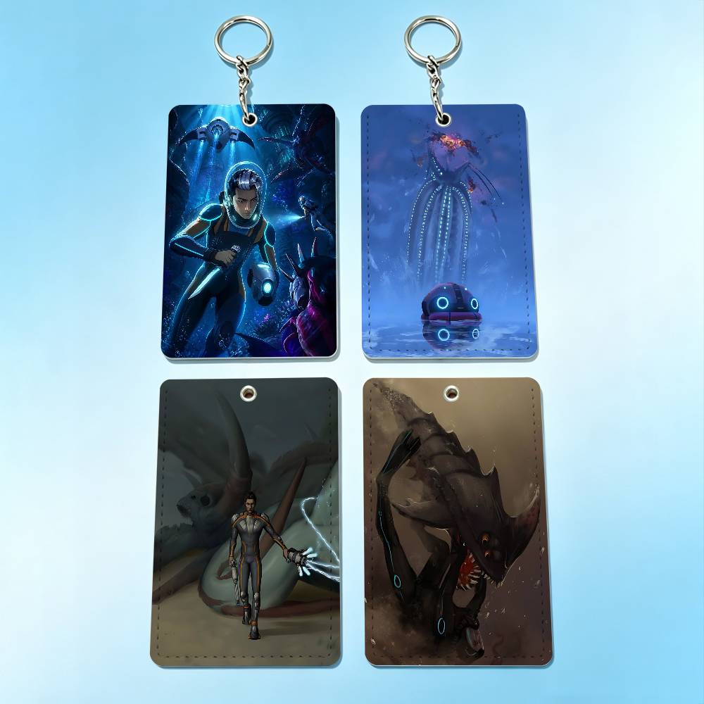 Leather Work Leather - Hot Game S-Subnautica 2 Badge Holder