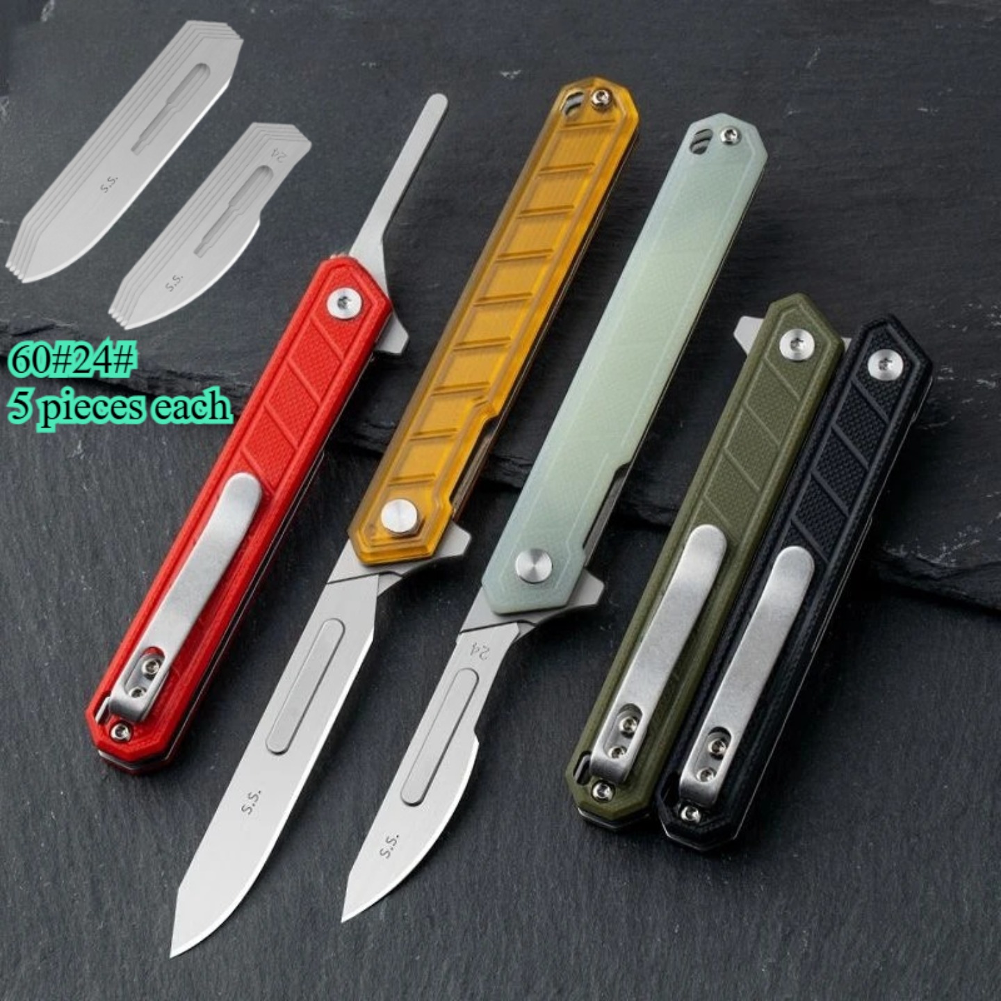 Leatherworking Items - Handcrafted Knife with Replaceable Blade G10