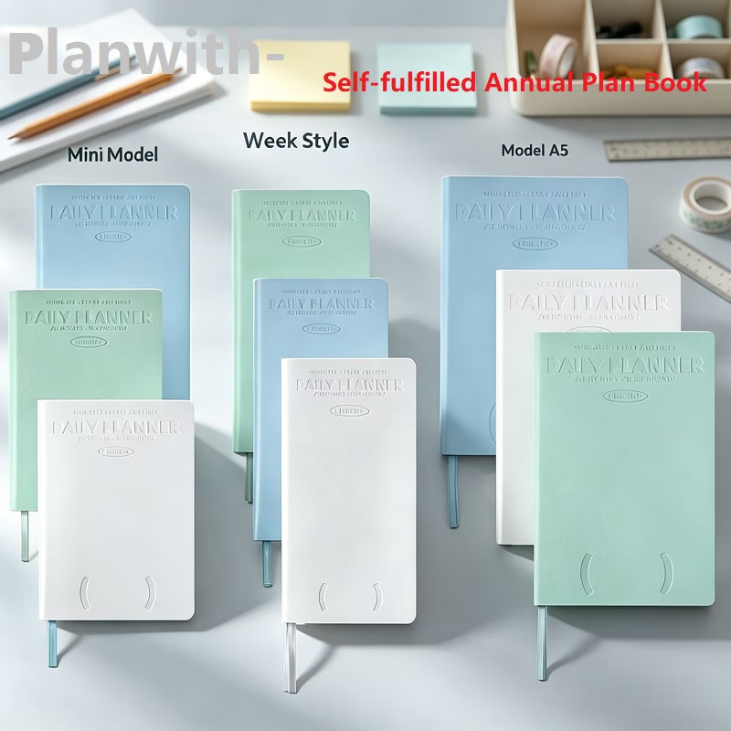 Leather Work Notebook - Planwith Self-dated Annual Planner Notebook Diary