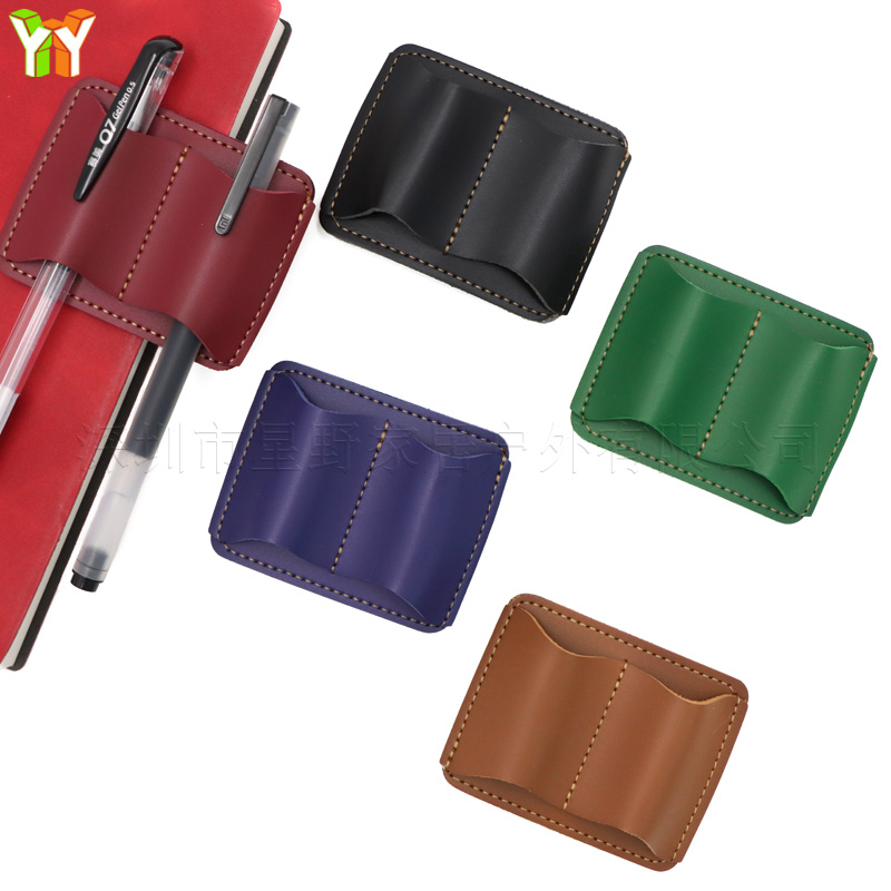 Leather Work Notebook - Portable PU Leather Pen Holder Notebook