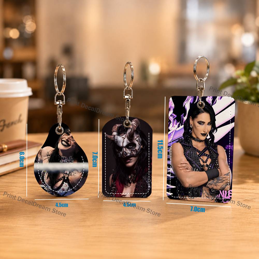 Leather Work Leather - R-Rhea Ripley Wrestler Holder Keychain For