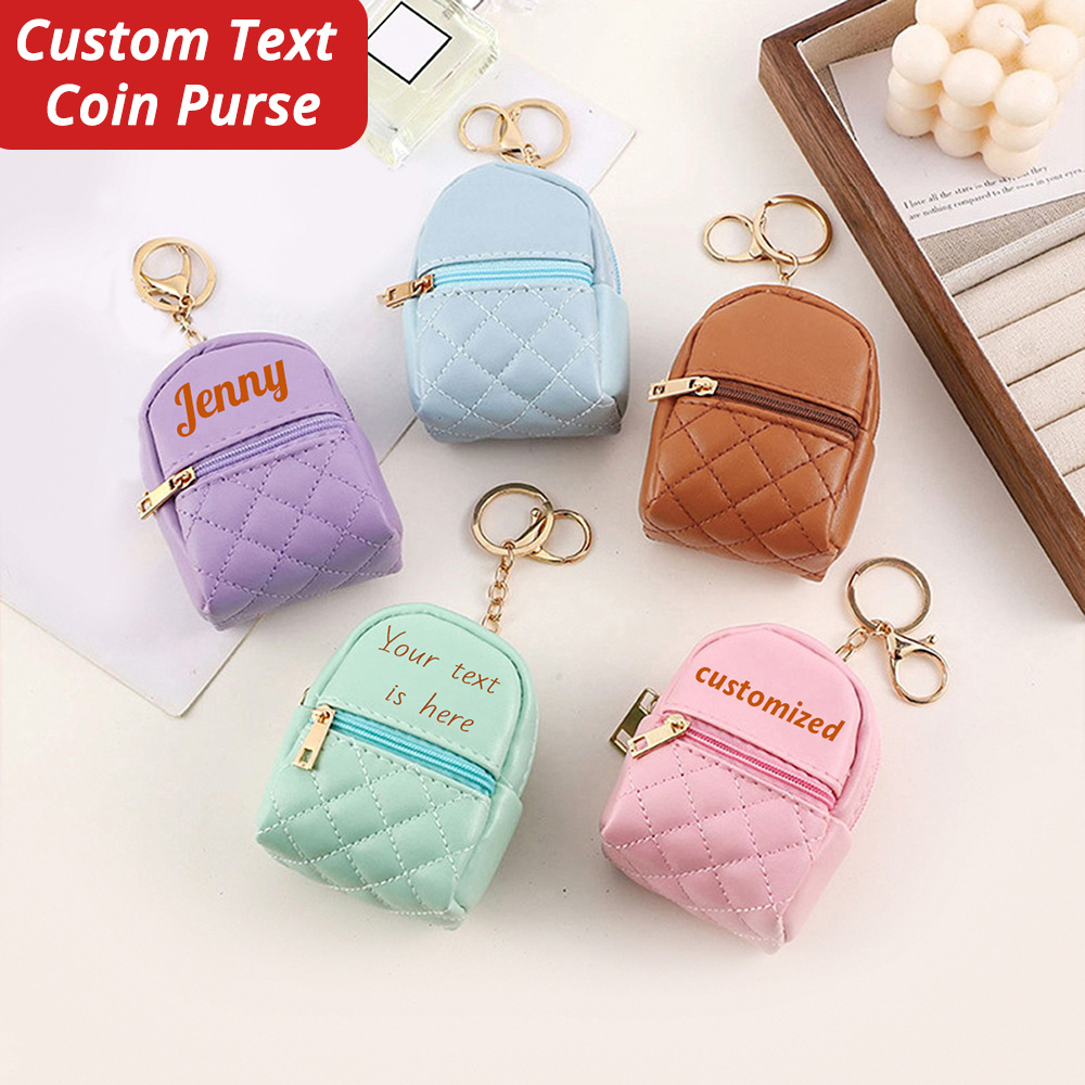 Leatherwork Wallet - Mini Custom Name Coin Purse Personalized