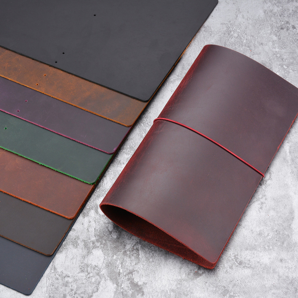 Leather Work Notebook - DIY Notebook Cover Crazy Horse Leather