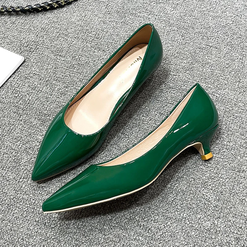 Women Low Small High Heels Sho - огляд і ціна Leather Work Japan