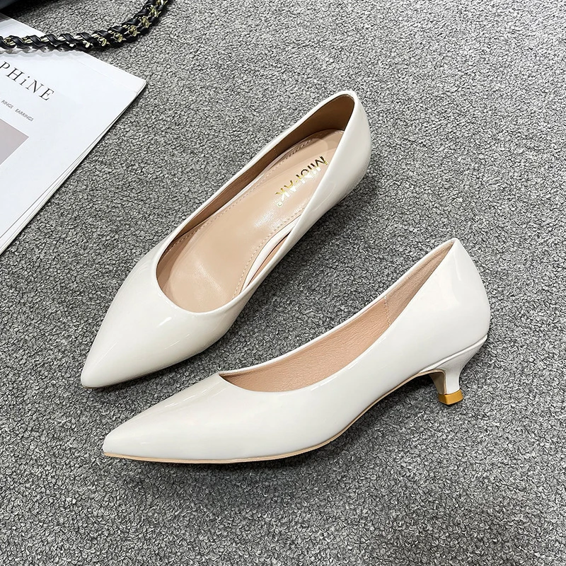 Women Low Small High Heels Sho - огляд і ціна Leather Work Japan