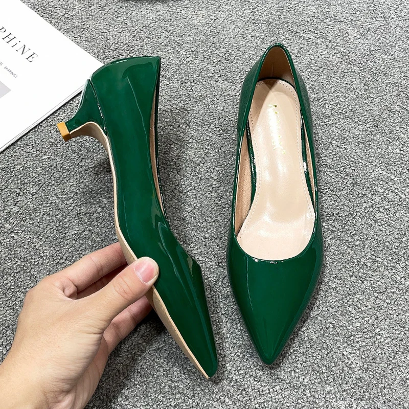 Women Low Small High Heels Sho - огляд і ціна Leather Work Japan