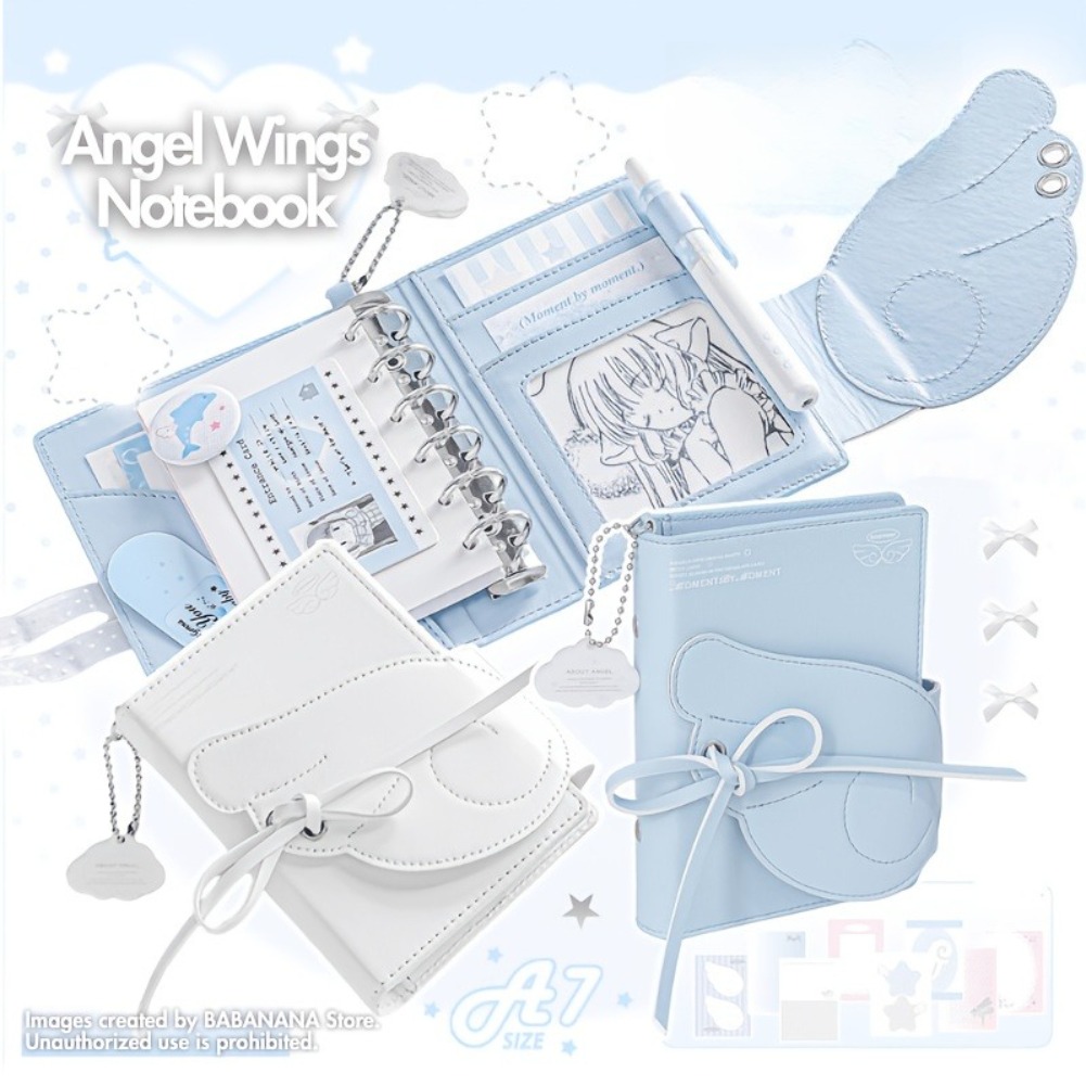 Kawaii Angel Wings Notebook A7 - огляд і ціна Leather Work Notebook