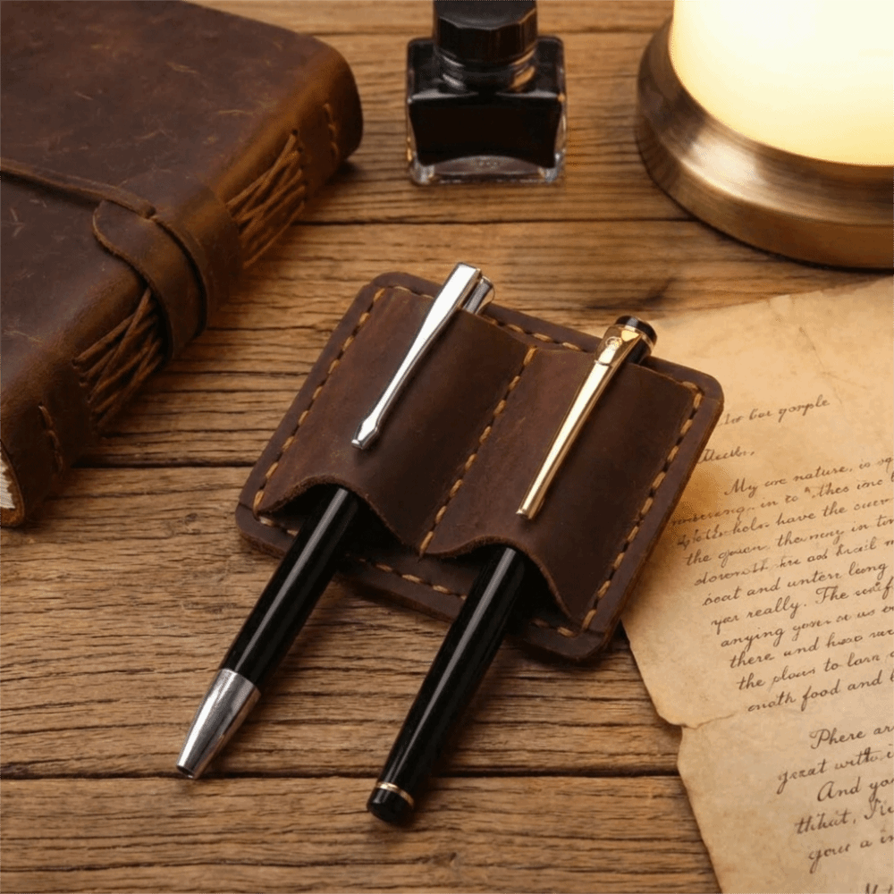 Double Vintage Leather Pen Loo - огляд і ціна Leather Work Notebook