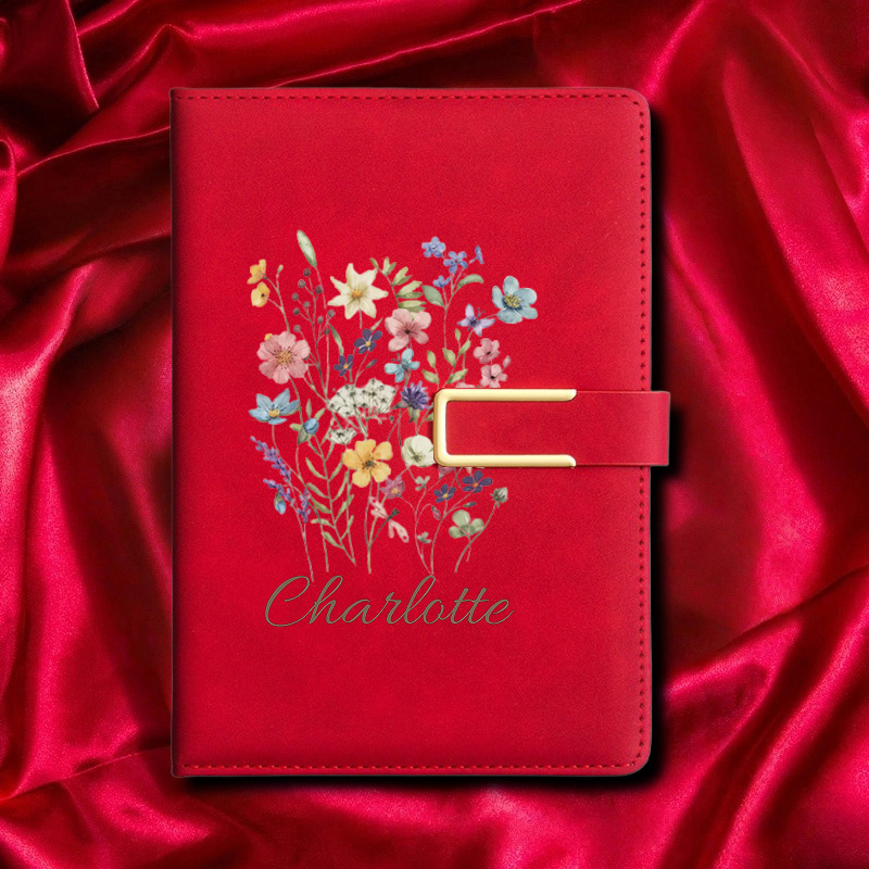 A5 Floral Monogram Custom Name - огляд і ціна Leather Work Notebook